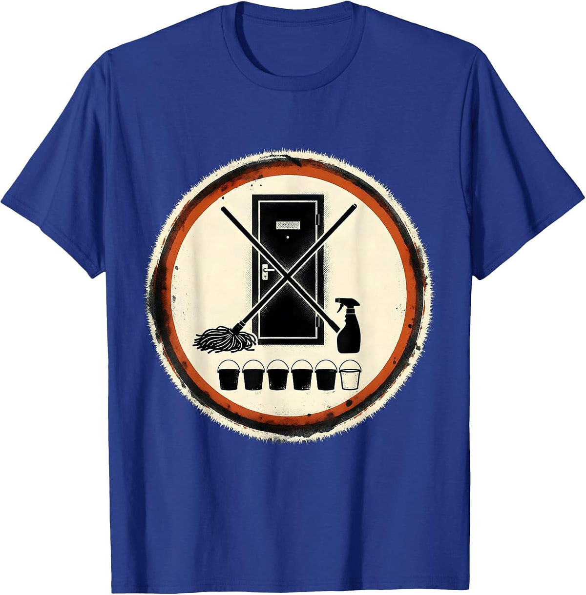 Men's Janitor Closet Badge Custodian Appreciation Humor T-Shirt - Royal Blue