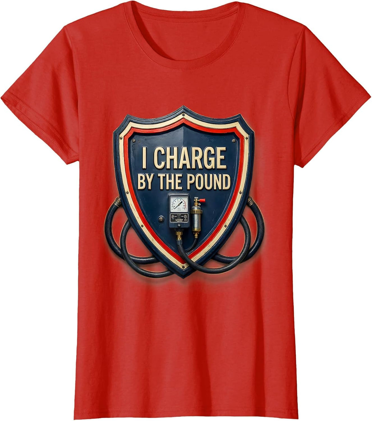 I Charge By The Pound Funny HVAC Technician Occupational T-Shirt - Red