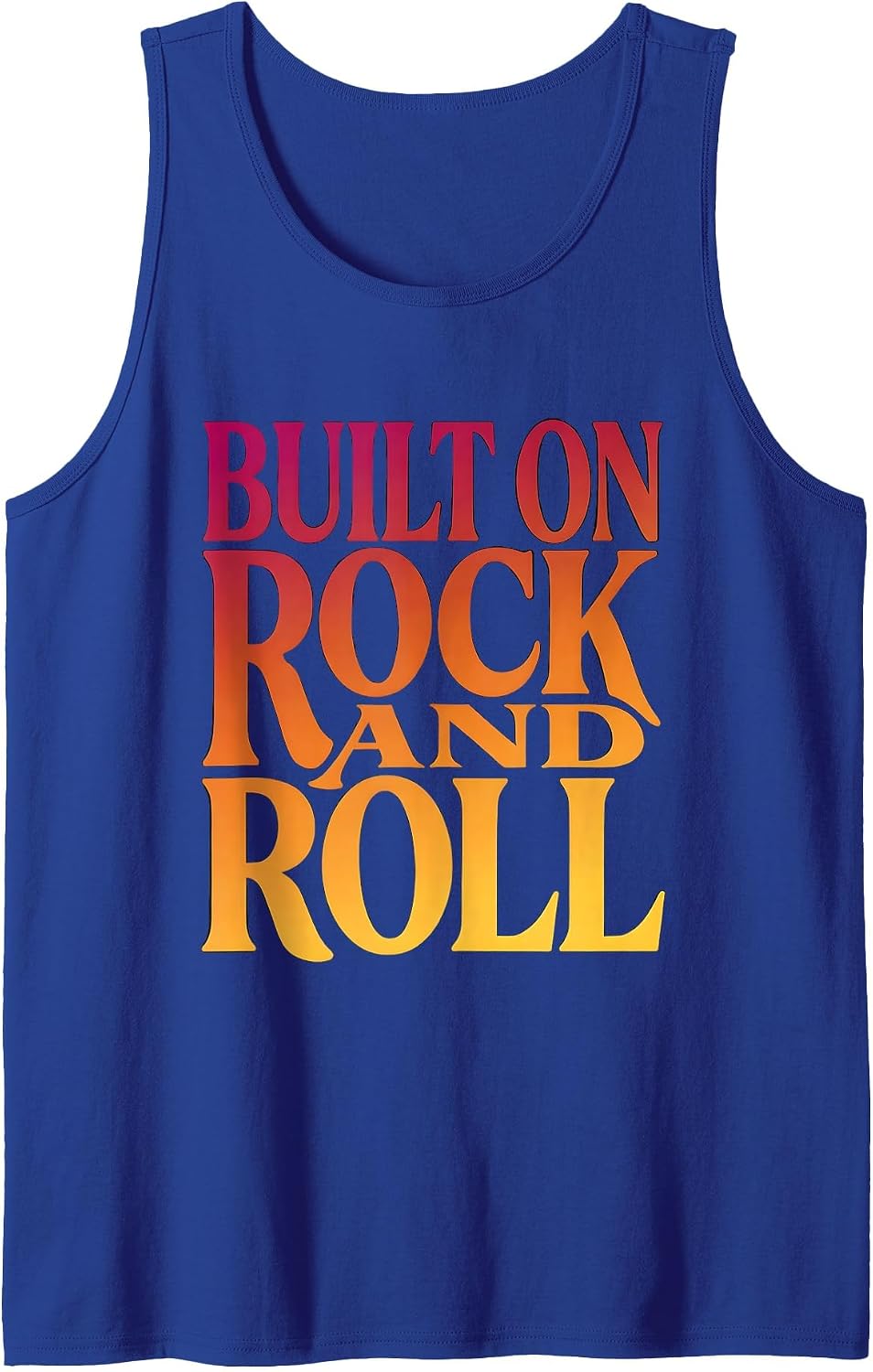 Built on Rock and Roll Vintage Women Band Design Tank Top - Royal Blue