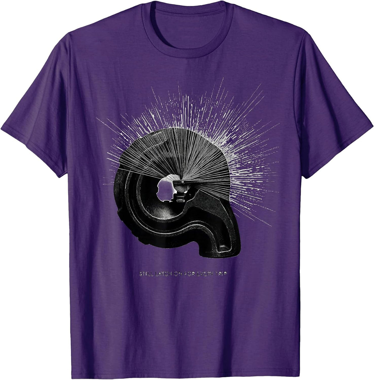 Still Latch On For Every Trip Minimalist Train Enthusiast T-Shirt - Purple