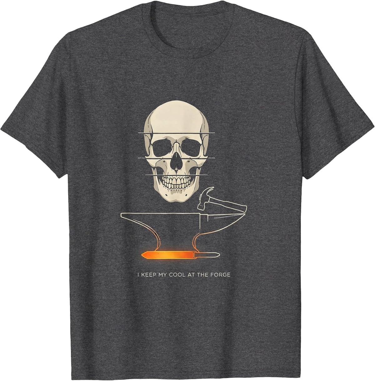 Men's I Keep My Cool At The Forge Funny Blacksmith Forge T-Shirt - Dark Heather Grey
