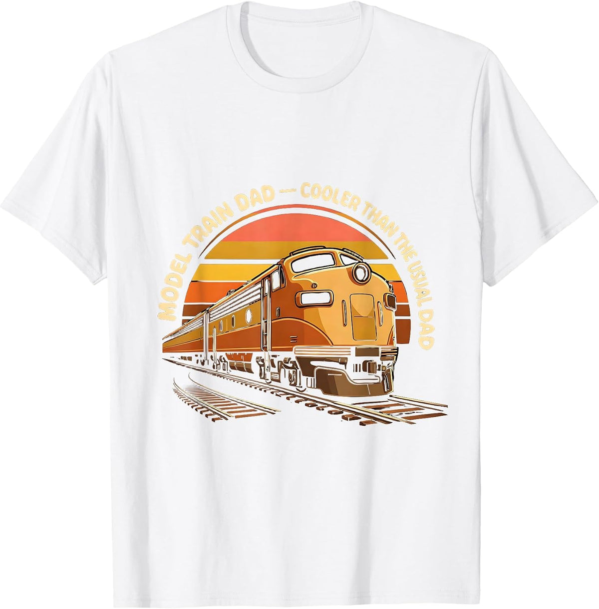 Men's Model Train Dad — Cooler Than The Usual Dad Retro T-Shirt - White