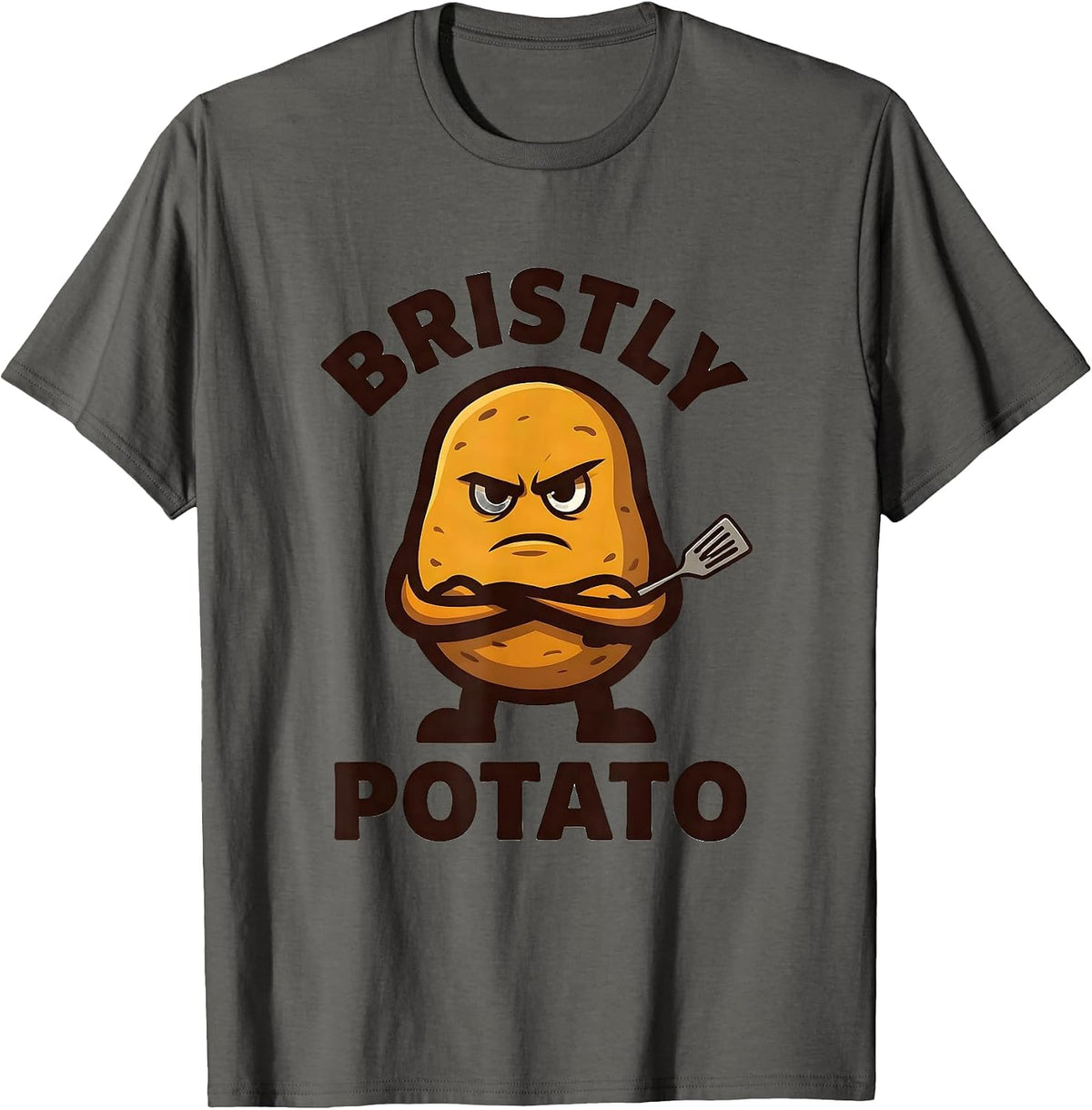 Men's Bristly Potato Funny Couples Thanksgiving Matching T-Shirt - Asphalt Grey