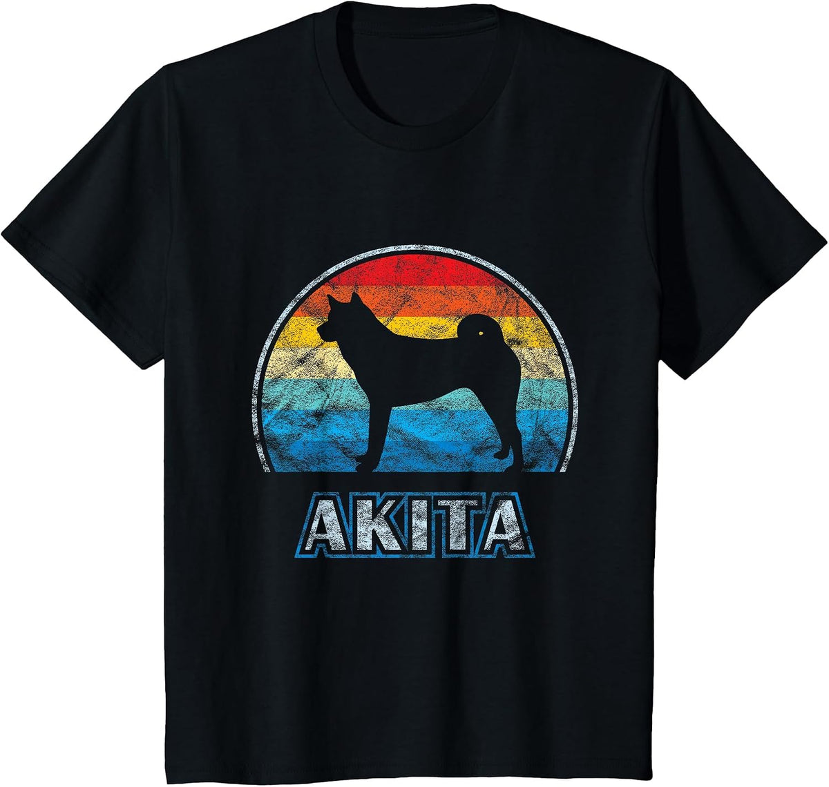 Akita Vintage Design Dog T-Shirt - Black