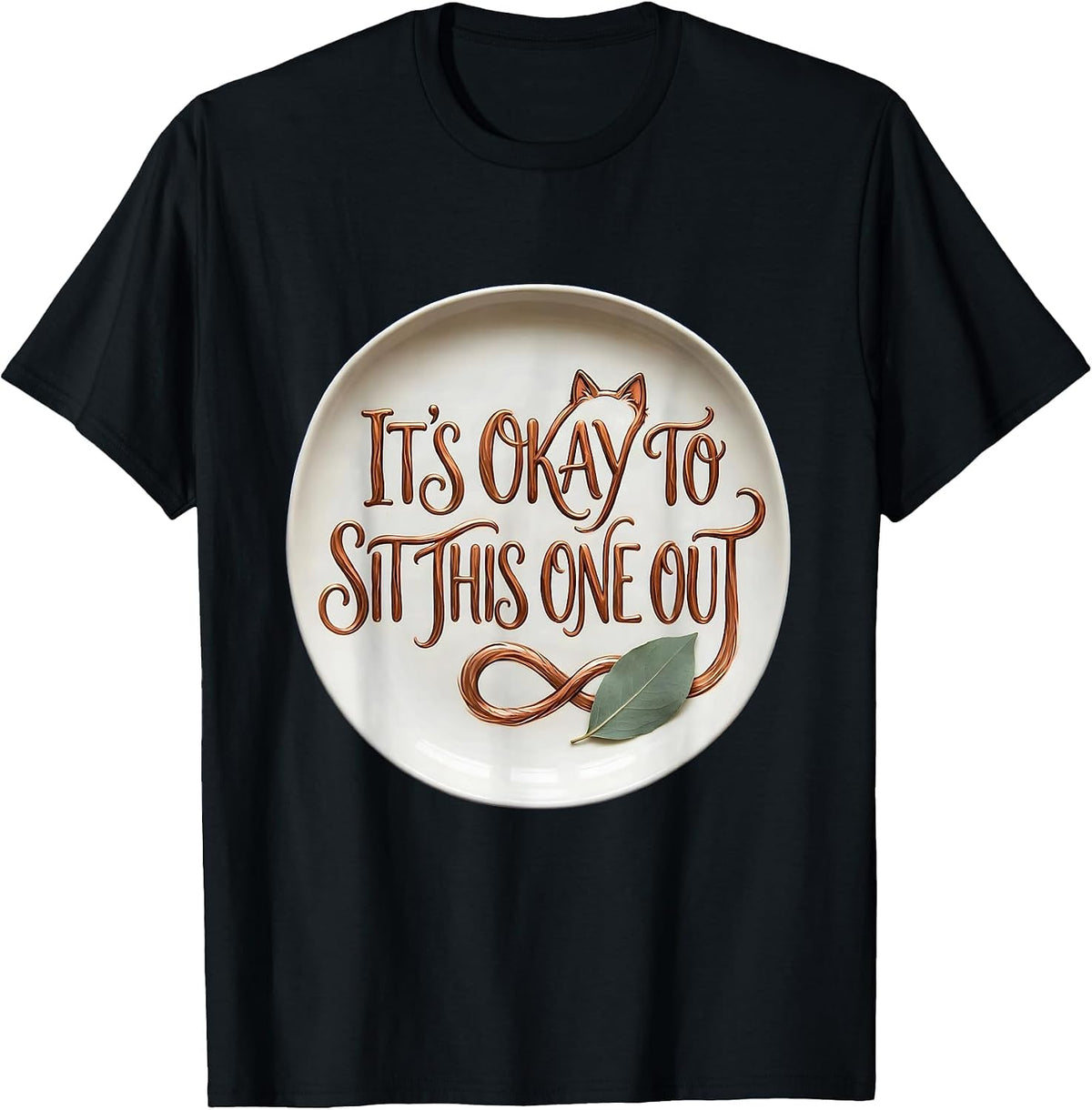 Men's It's Okay To Sit This One Out Cute Kawaii Cat Lover Boho T-Shirt - Black