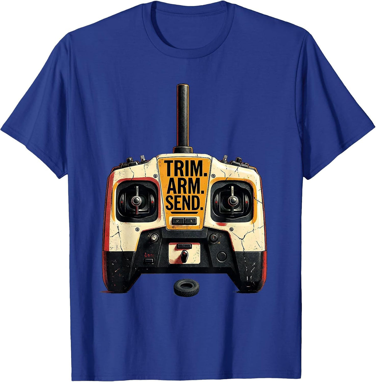 Trim Arm Send Distressed Vintage RC Racing Drag Strip T-Shirt - Royal Blue