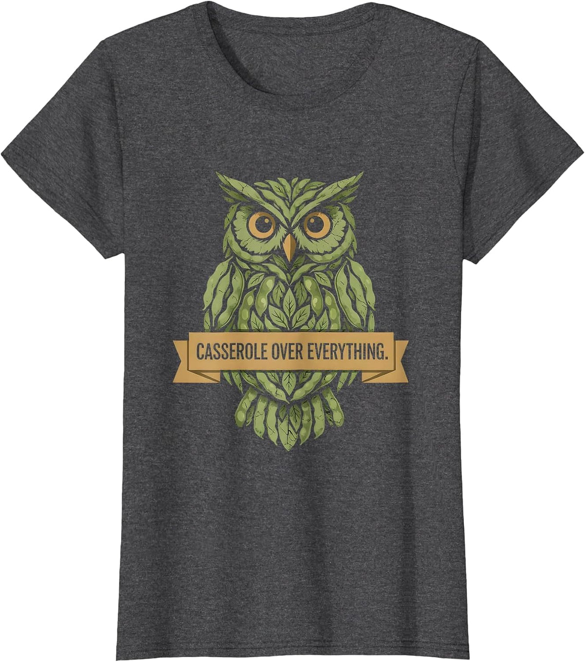 Women's Casserole Over Everything Green Bean Casserole Design T-Shirt - Dark Heather Grey