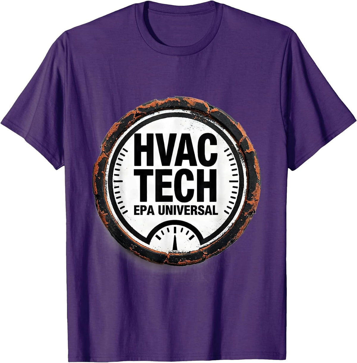 Men's HVAC Tech, EPA Universal Rubber Stamp Funny Tradesperson T-Shirt - Purple