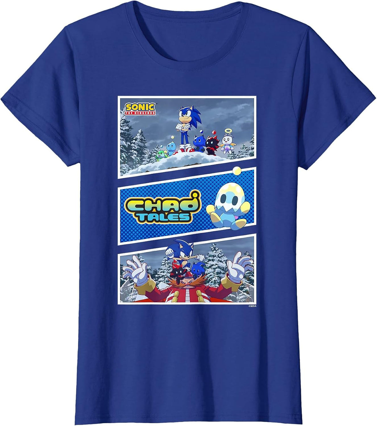 Sonic the Hedgehog - Chao Tales Sonic vs. Dr. Eggman T-Shirt - Royal Blue