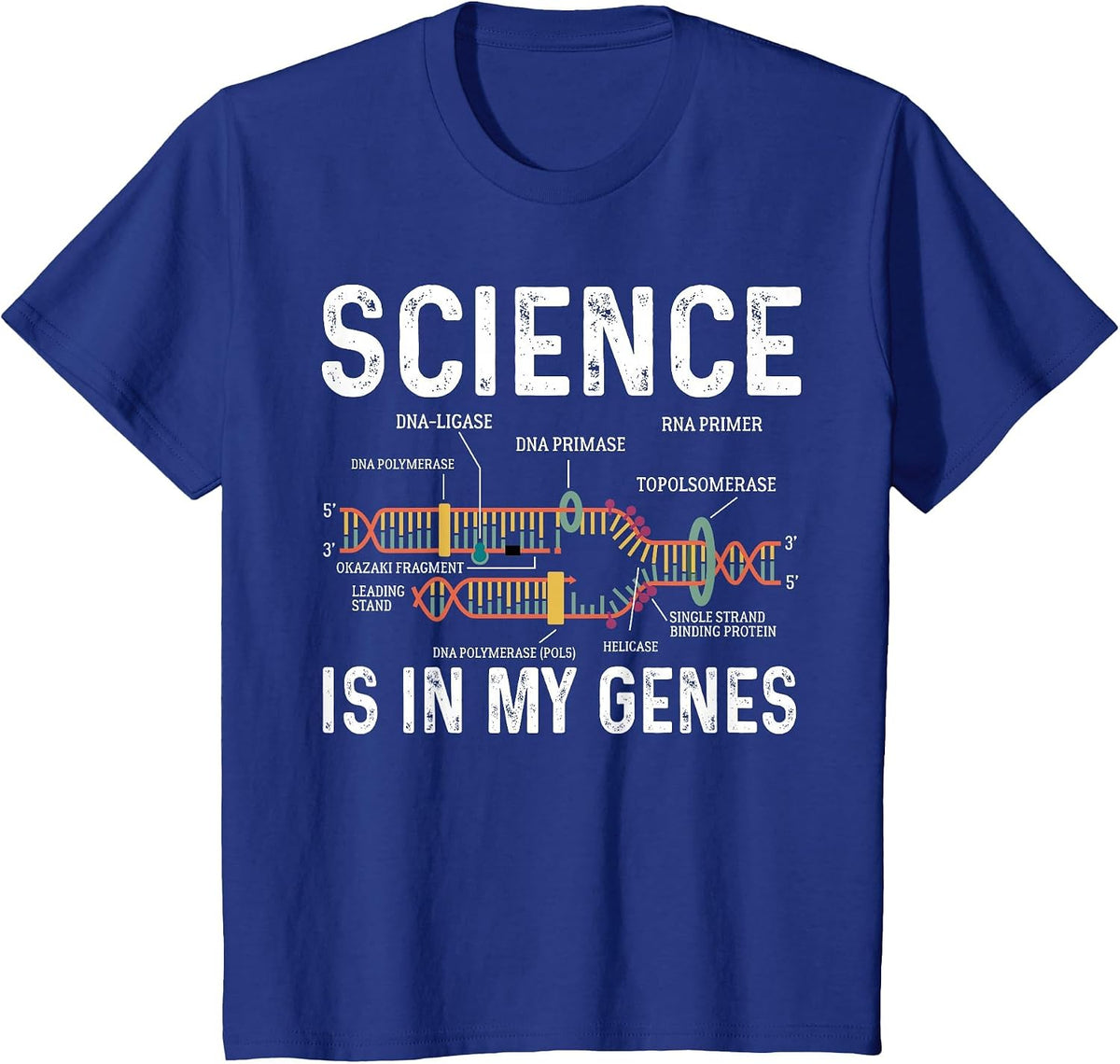 Science is in My Genes Scientist Science Teacher STEM Nerd T-Shirt - Royal Blue