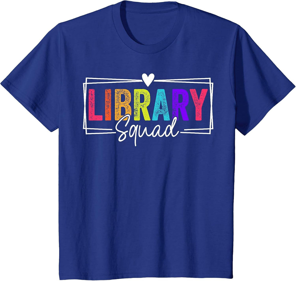 Library Squad Team Librarian Teacher Book Lover T-Shirt - Royal Blue