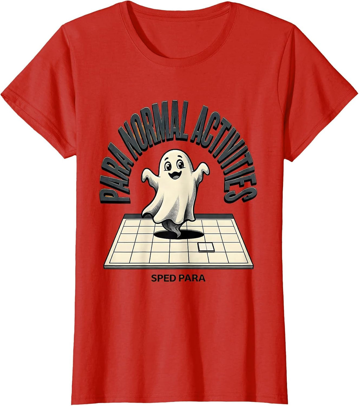 Para Normal Activities SPED Para Funny Ghost Halloween T-Shirt - Red
