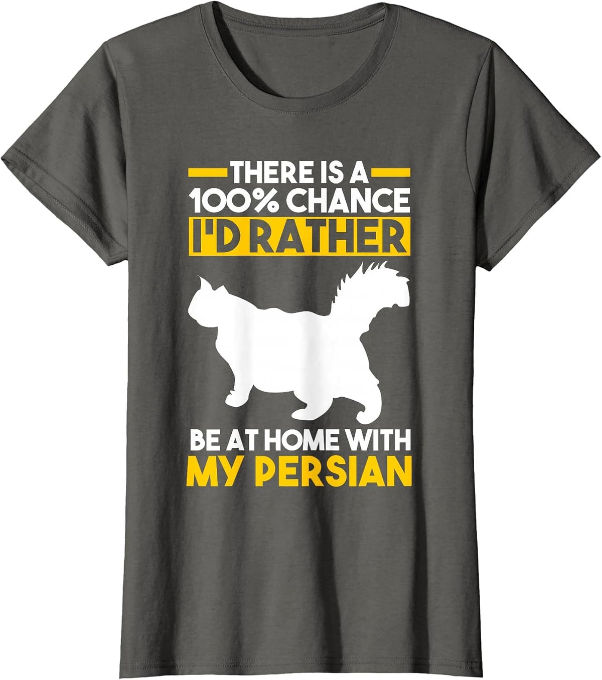 Cat Persian T-Shirt - Asphalt Grey