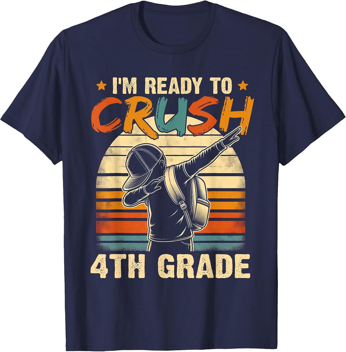 Ready to Crush 4th Grade Back to School Dabbing Boys Kids T-Shirt - Navy Blue