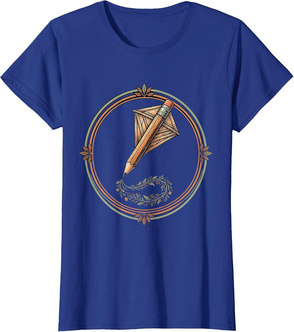 Women's Kindness Teacher Pencil Kite Soaring High Design T-Shirt - Royal Blue