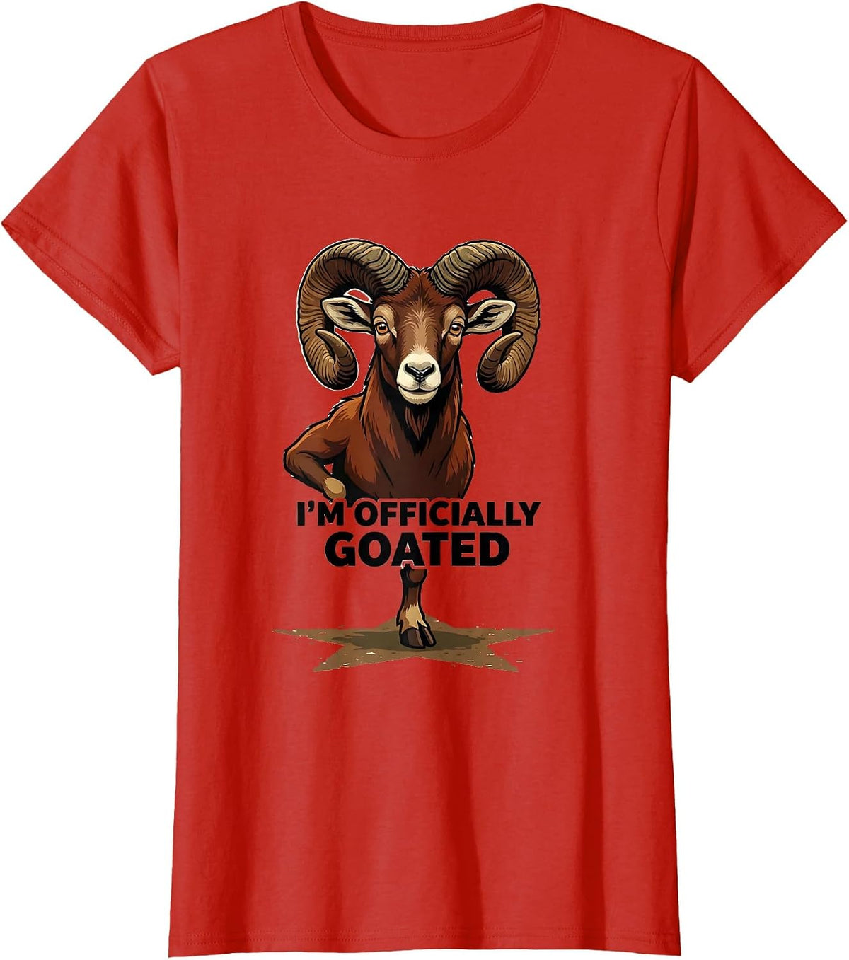 I'm Officially Goated Funny Goat Animal Lover Humor T-Shirt - Red