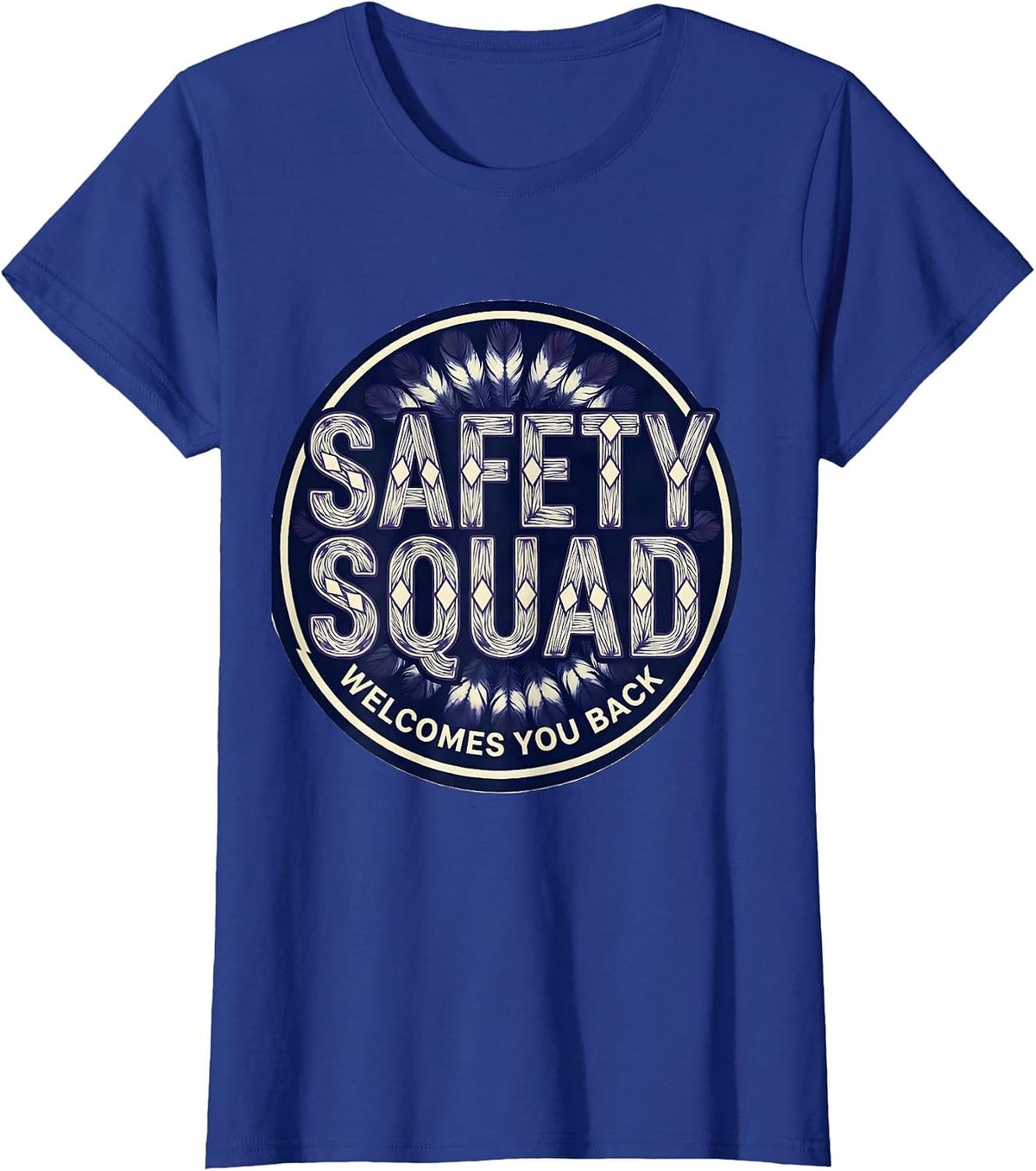 Women's Safety Squad Welcomes You Back Shibori Resist Back To School T-Shirt - Royal Blue