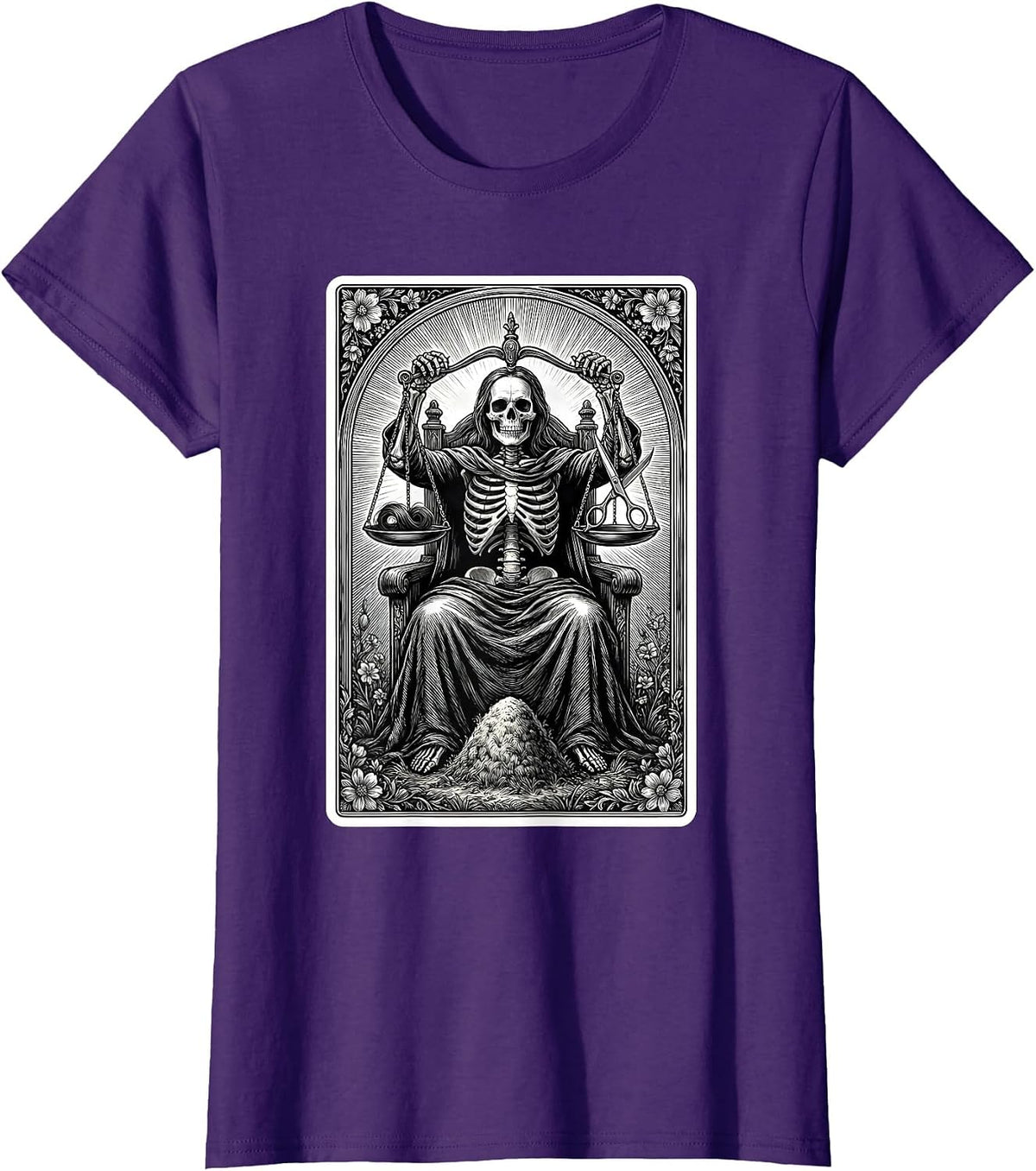 Women's Skeleton Hairstylist Barber Halloween Humor T-Shirt - Purple
