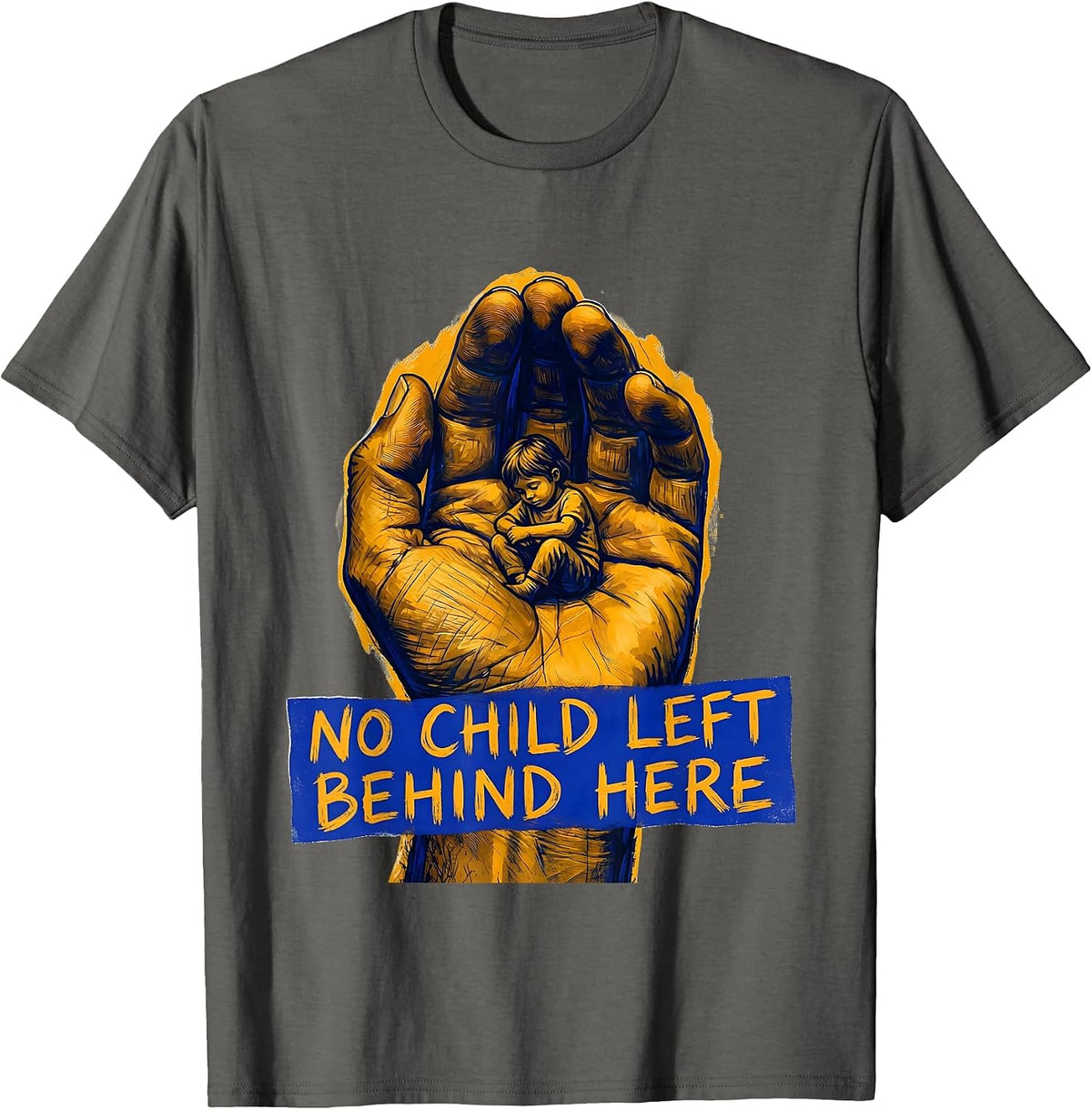 Men's No Child Left Behind Here Sped Teacher Design T-Shirt - Asphalt Grey
