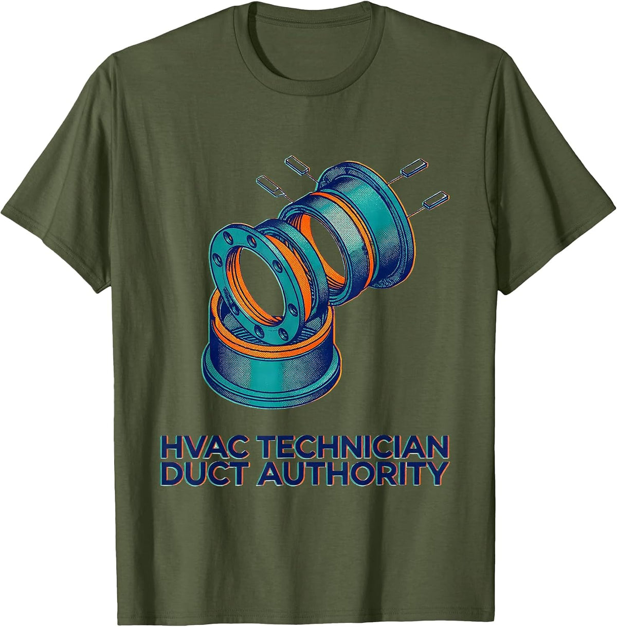 HVAC Technician, Duct Authority Funny HVAC Tech Gift T-Shirt - Olive Green