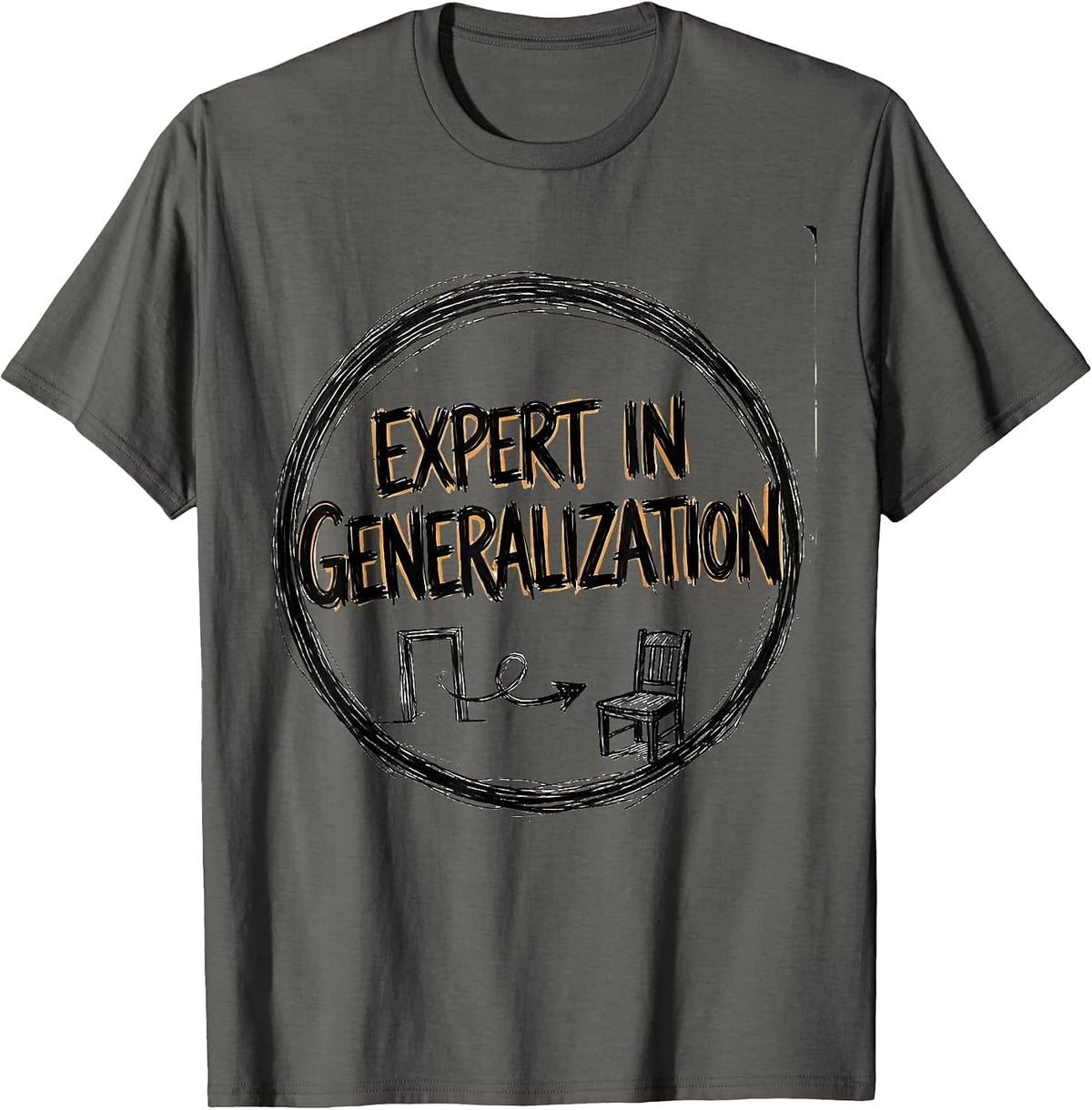Expert In Generalization Hand-Sketched SLP Speech Therapist T-Shirt - Asphalt Grey