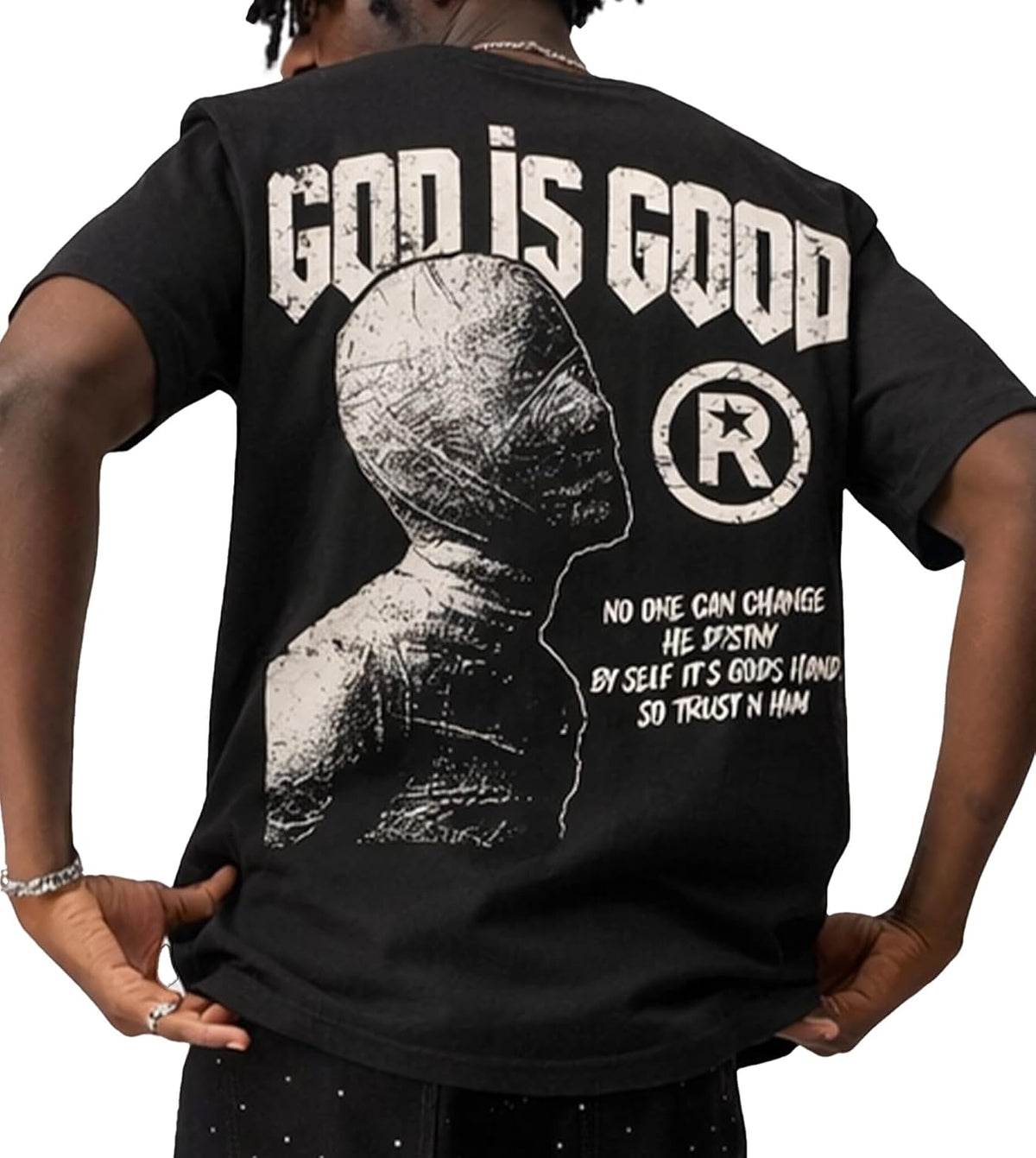 Mens Graphic T-Shirts Angel Christian Jesus Tees Shirt Unisex - B-black