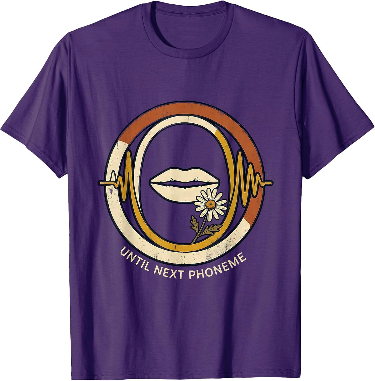 Men's Until Next Phoneme Vintage Retro Daisy Speech Language T-Shirt - Purple