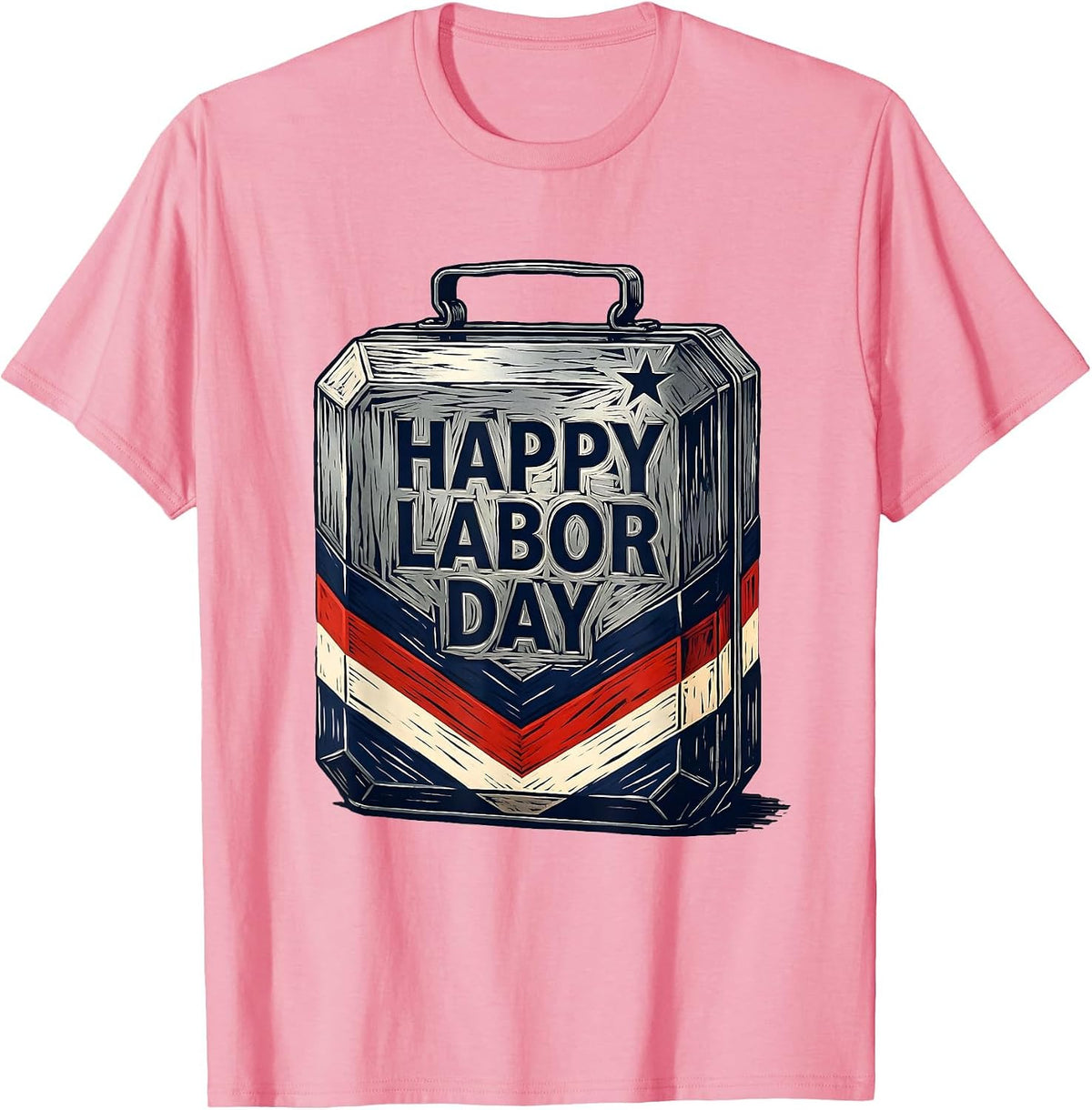 Men's Happy Labor Day Patriotic Union Pride Worker Solidarity T-Shirt - Pink