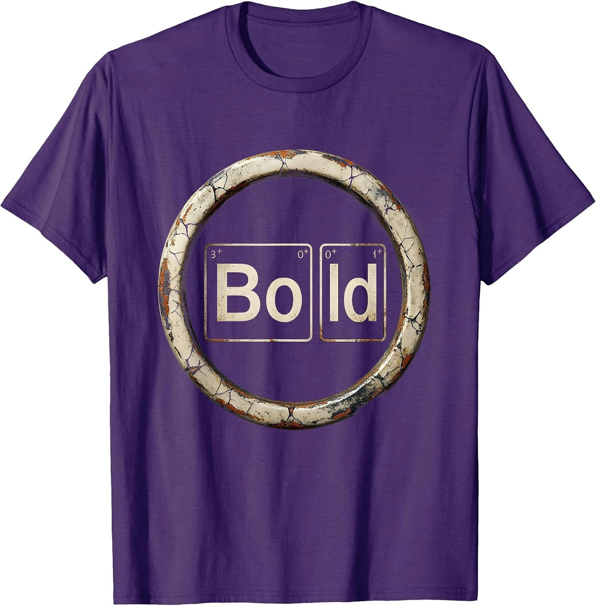 Men's BOld Distressed Science Nerd Periodic Table Pun Humor T-Shirt - Purple