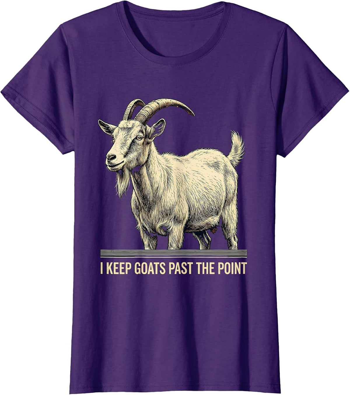 Women's I Keep Goats Past The Point Vintage Funny Goat Lover Farmer T-Shirt - Purple