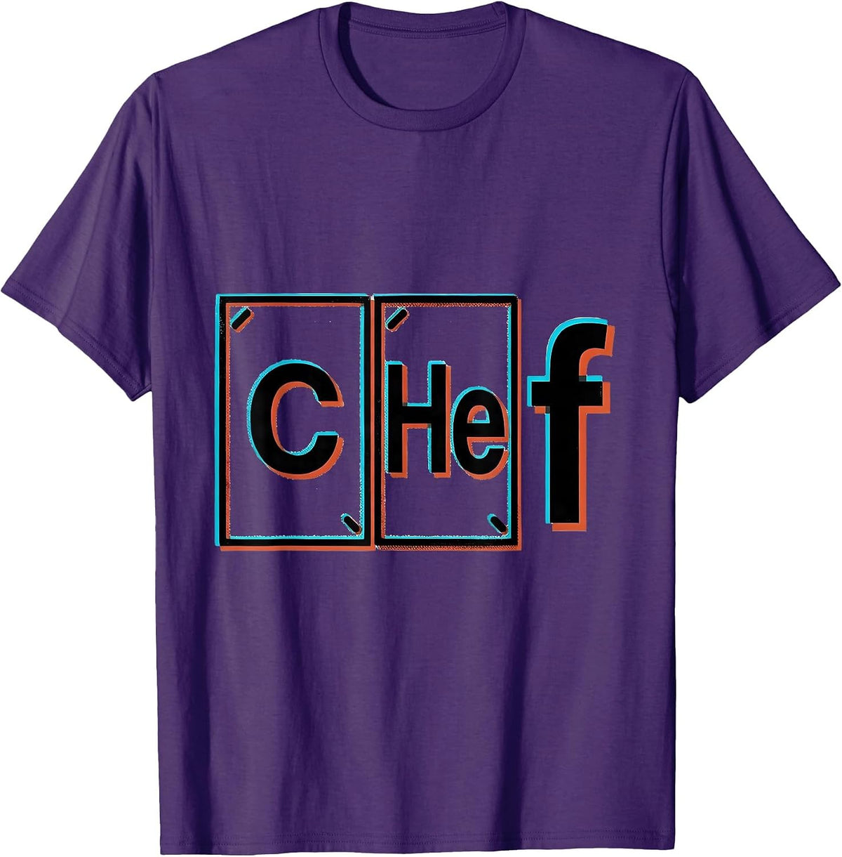 Men's CHEf Funny Science Nerd Periodic Table Element Pun T-Shirt - Purple