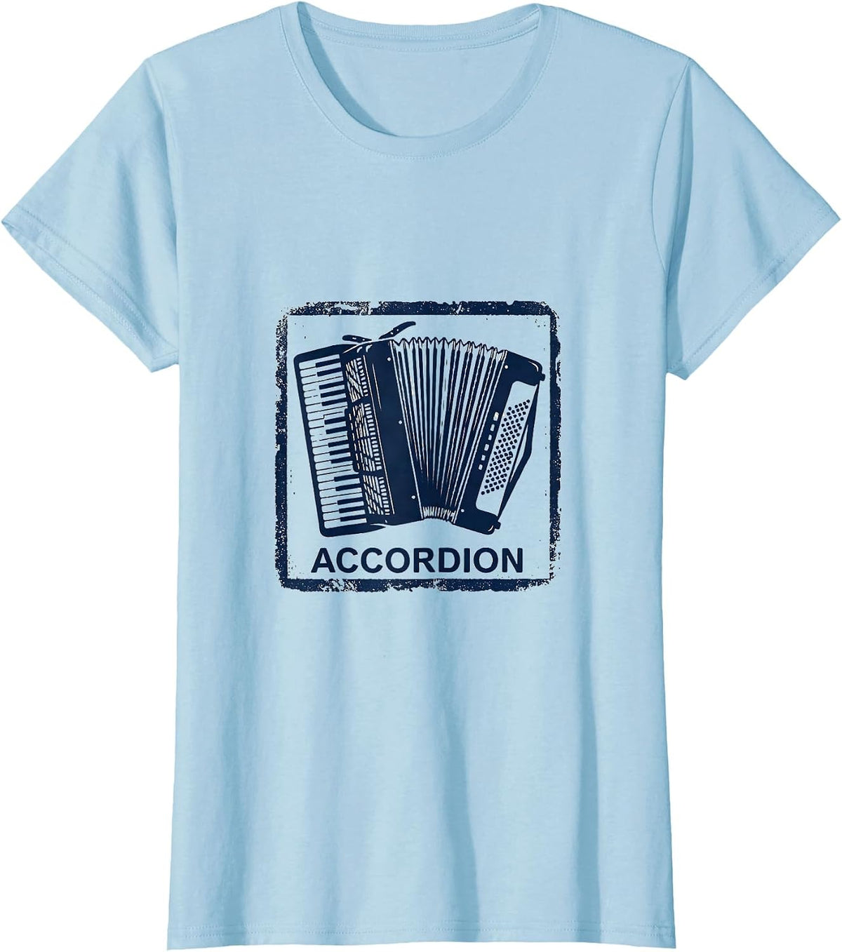 Accordion Rubber Stamp Pulse Hobbyist Occupation Icon T-Shirt - Baby Blue