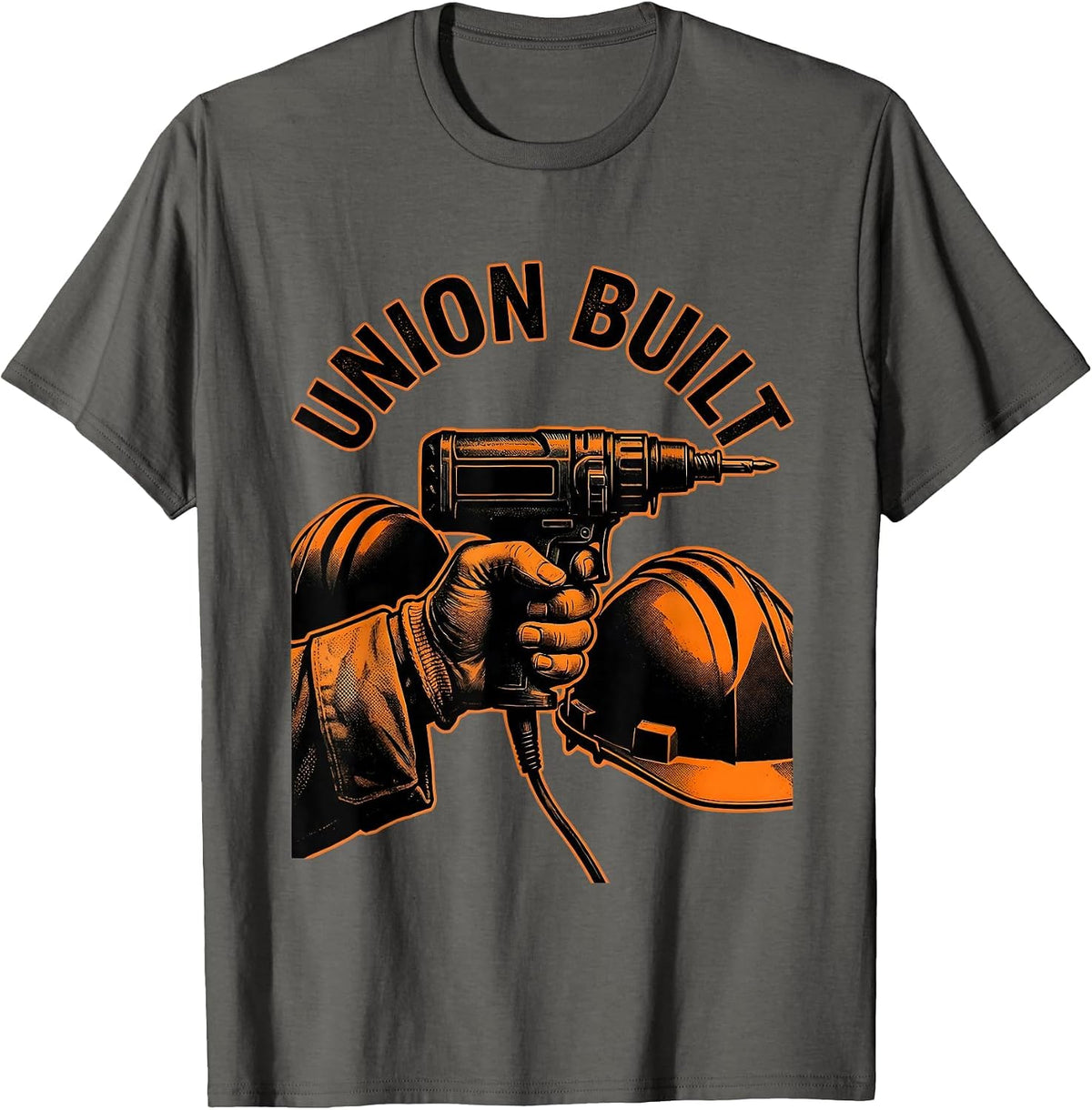 UNION BUILT Labor Pride Union Worker Solidarity T-Shirt - Asphalt Grey