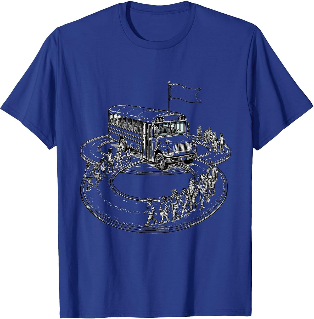 School Bus Field Trip Humor Teacher Student T-Shirt - Royal Blue