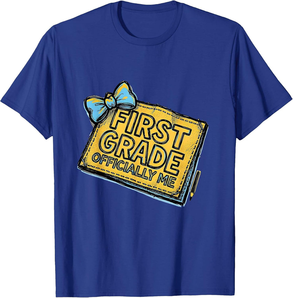 Men's First Grade Officially Me Cute Coquette Bow Back to School T-Shirt - Royal Blue