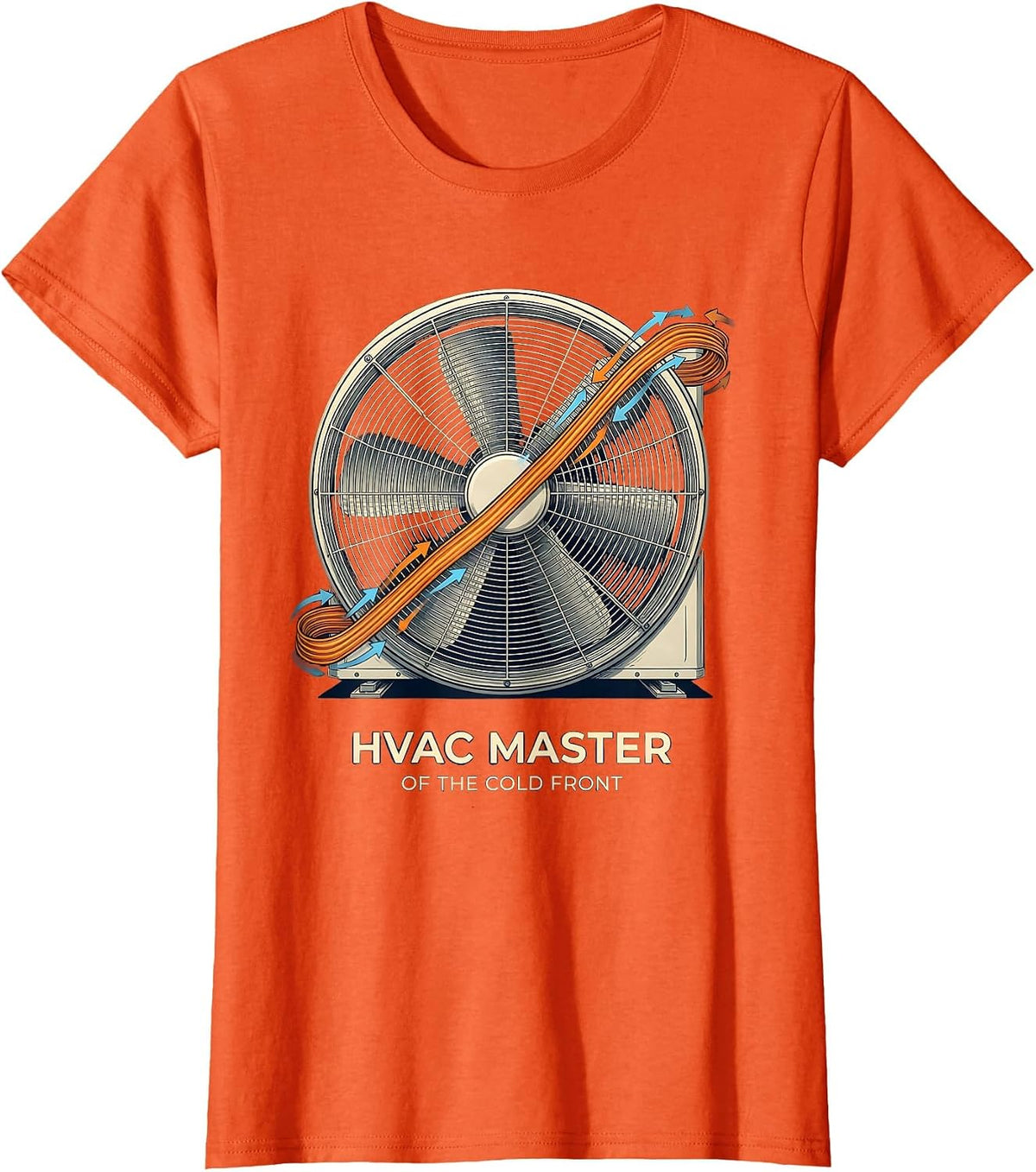 HVAC Master Of The Cold Front Funny HVAC Tech Gift T-Shirt - Orange