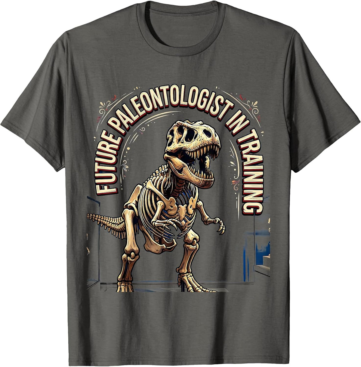 Men's Future Paleontologist In Training Dinosaur Design T-Shirt - Asphalt Grey