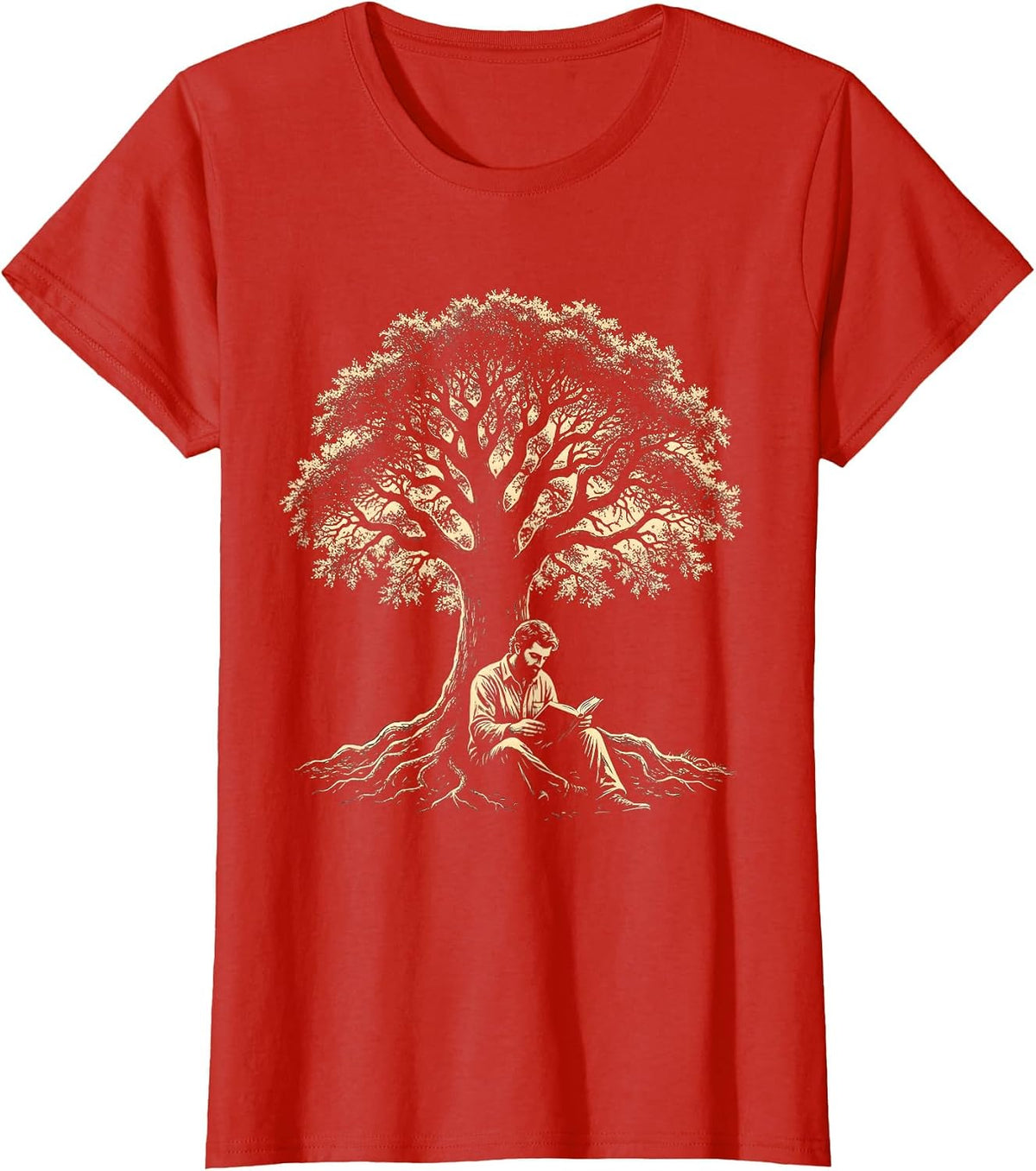 Bible Study Under Oak Tree Christian Graphic T-Shirt - Red