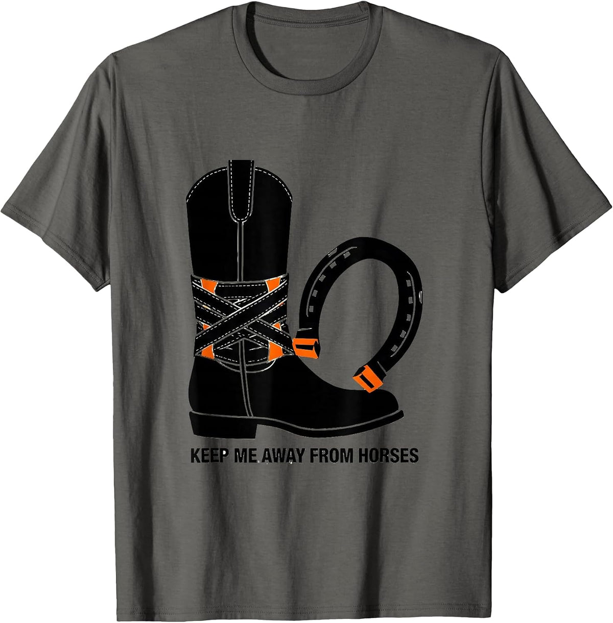 Men's Keep Me Away From Horses Funny Injury Recovery Equestrian T-Shirt - Asphalt Grey
