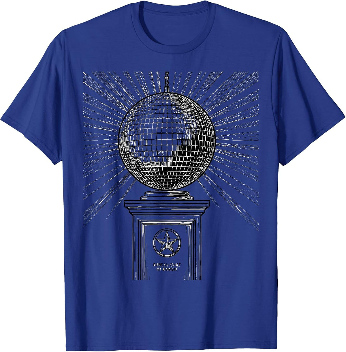 Bureau Chief of Boogie Retro 70s Disco Party Humor T-Shirt - Royal Blue