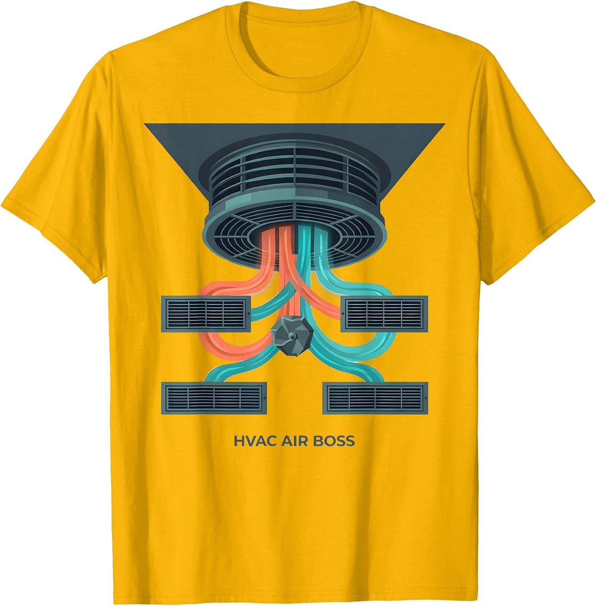 HVAC Air Boss Funny HVAC Technician Dad Gift T-Shirt - Golden Yellow