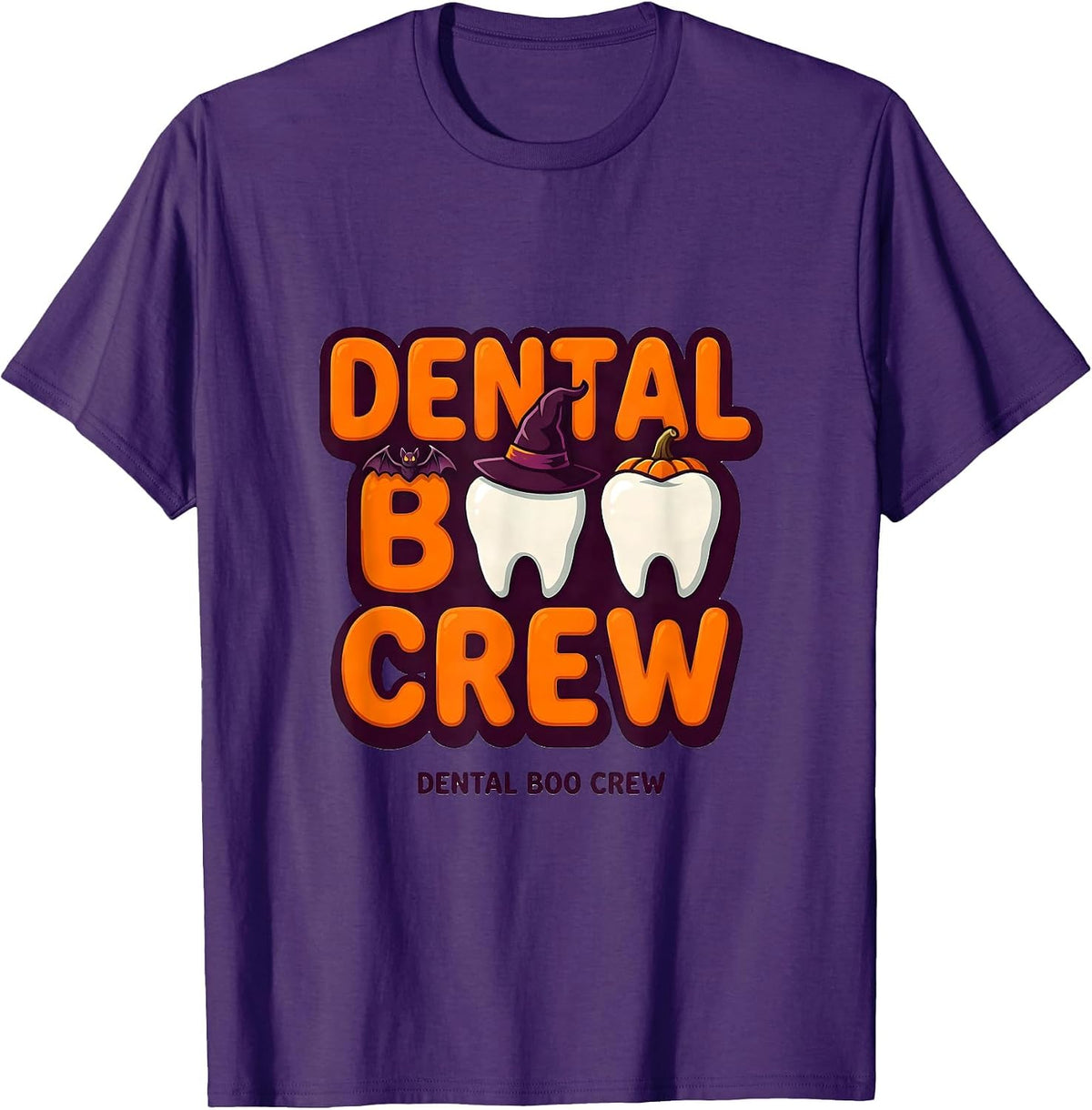 Dental Boo Crew Funny Dentist Halloween Costume Dental Team T-Shirt - Purple
