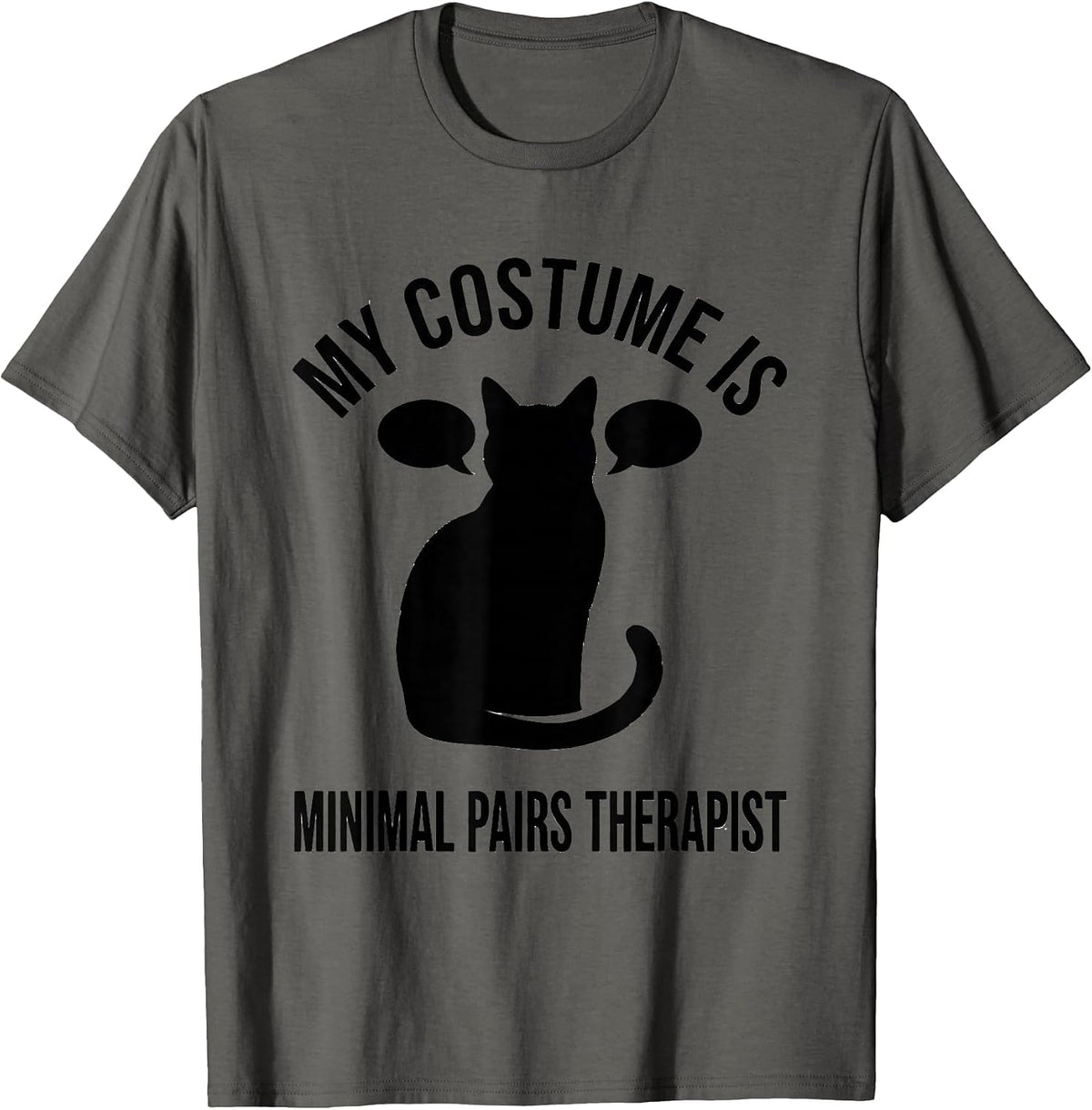 Men's My Costume Is Minimal Pairs Therapist Funny SLP Teacher T-Shirt - Asphalt Grey
