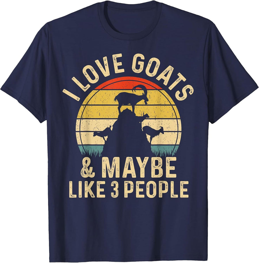 I Love Goats - Farmer T-Shirt - Navy Blue