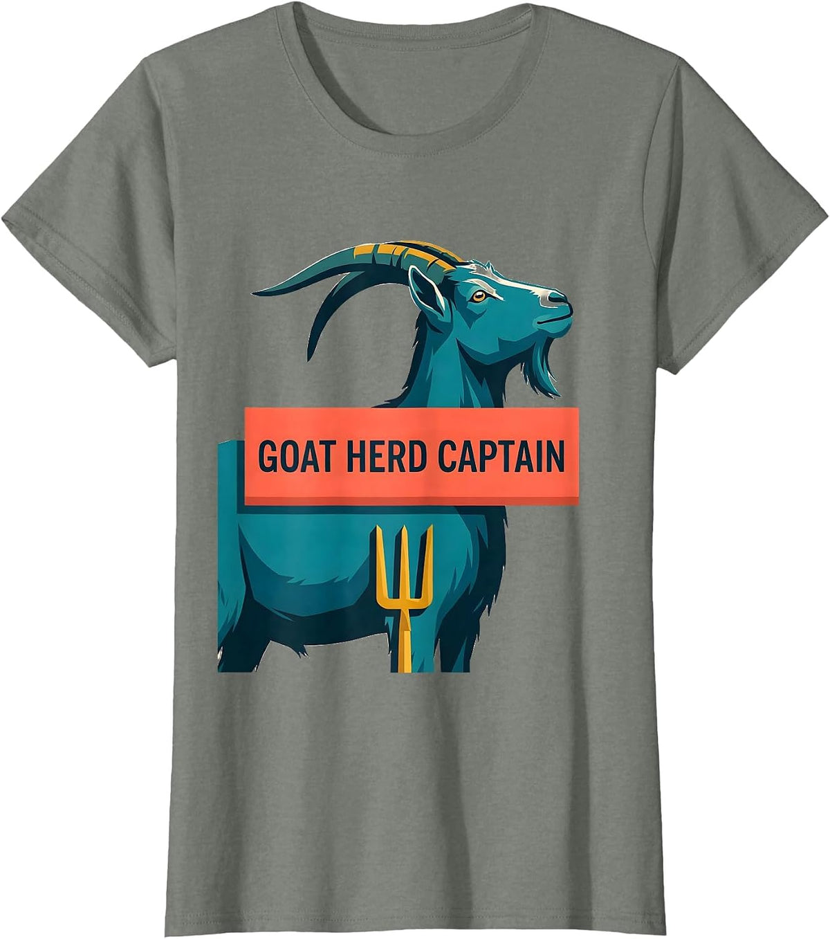 Women's Goat Herd Captain Funny Goat Farmer Animal Lover Gift T-Shirt - Olive Heather