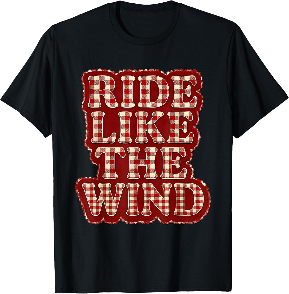 Men's Ride Like the Wind Horse Lover Design T-Shirt - Black
