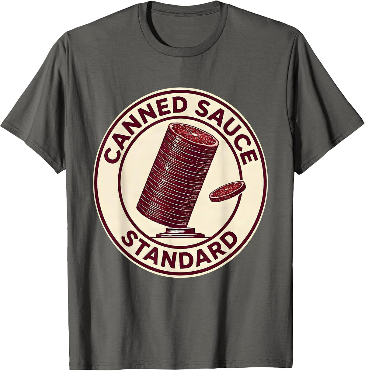 Canned Sauce Standard Funny Thanksgiving Food Matching T-Shirt - Asphalt Grey