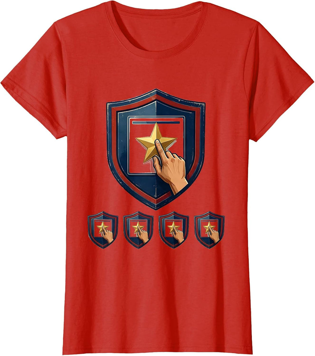 Athletic Shield Paraeducator Teacher Aide Appreciation T-Shirt - Red