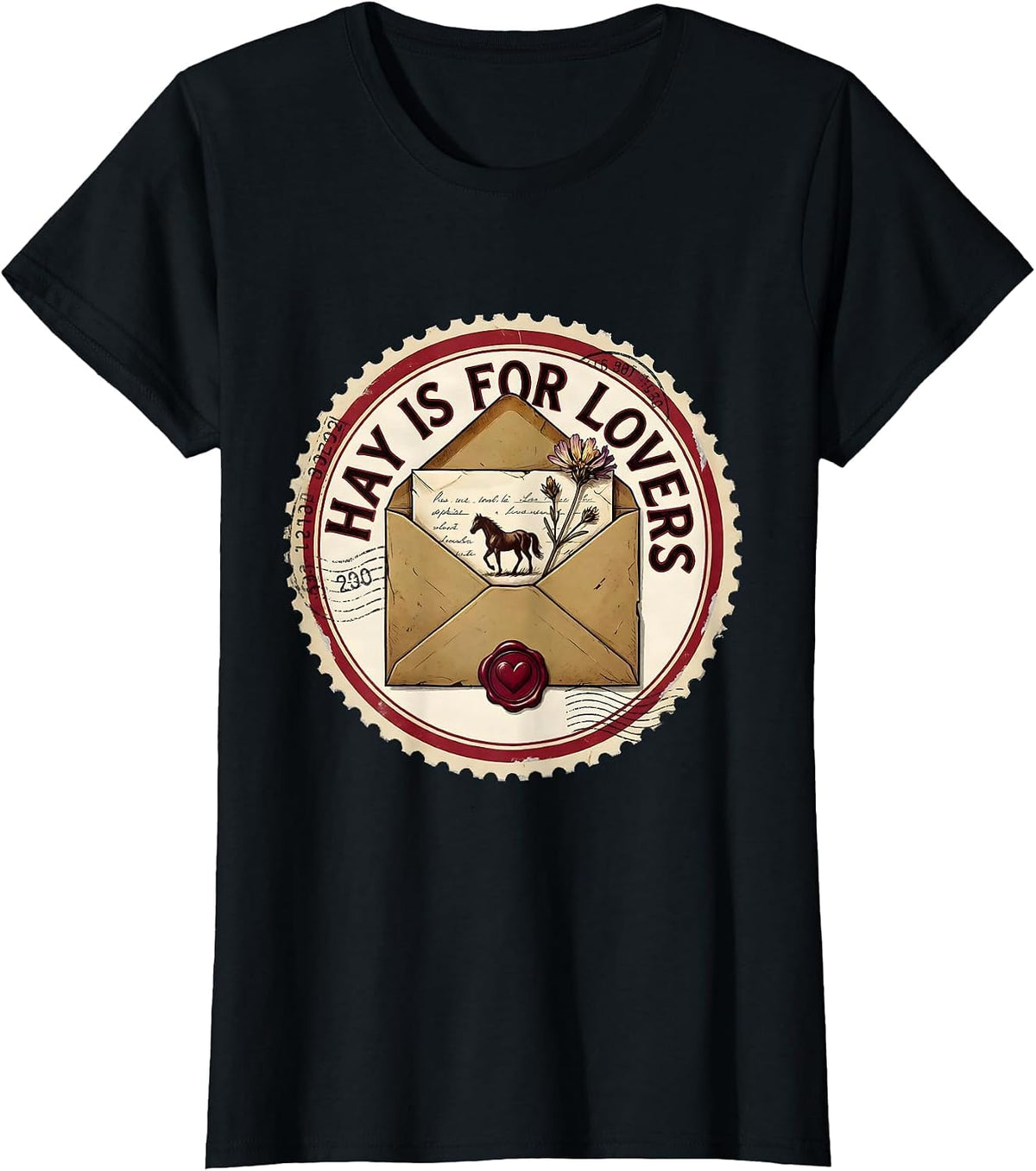Hay Is For Lovers Equestrian Design T-Shirt - Black