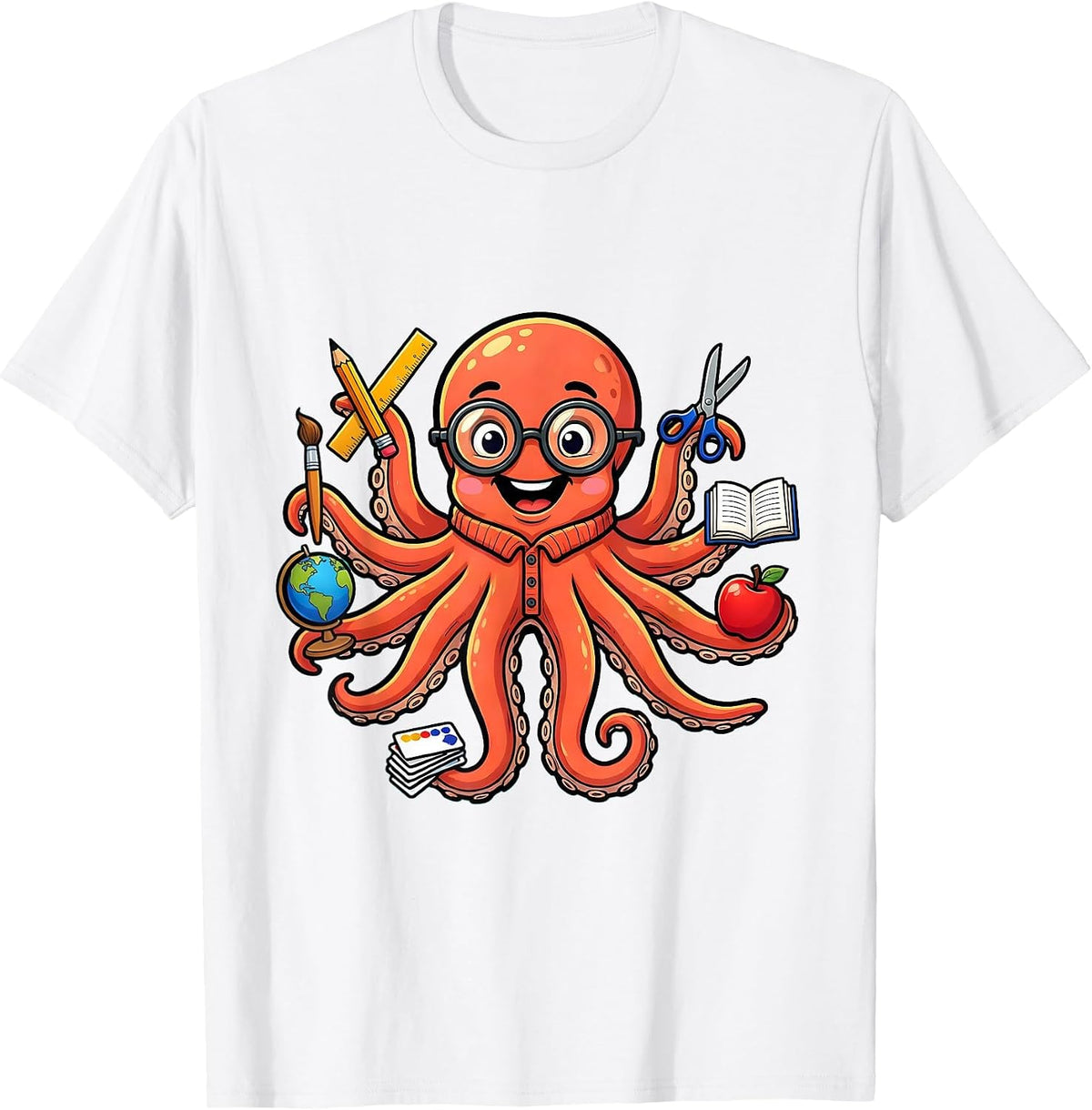 Men's Sped Teacher Eight Arms Holding Supplies Gift T-Shirt - White